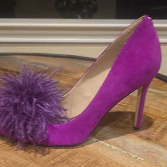 Sam Edelman Vibrant Purple Feather Heels - Picture 3 of 6